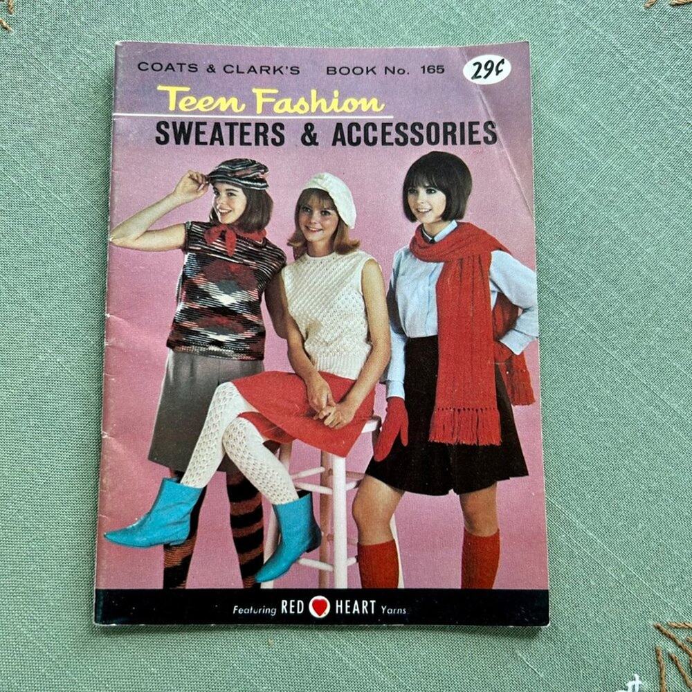 Vintage 1960s Knitting Pattern Book - Teen Fashion Sweaters & Accessories